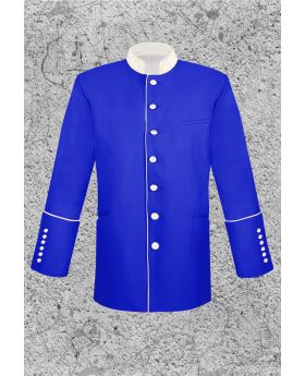 Men's Royal Blue and White Clergy Frock Jacket