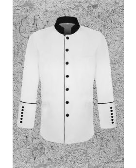 Mens White and Black Frock Coat