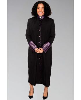 Ladies Black Clergy Robe With Special Brocade
